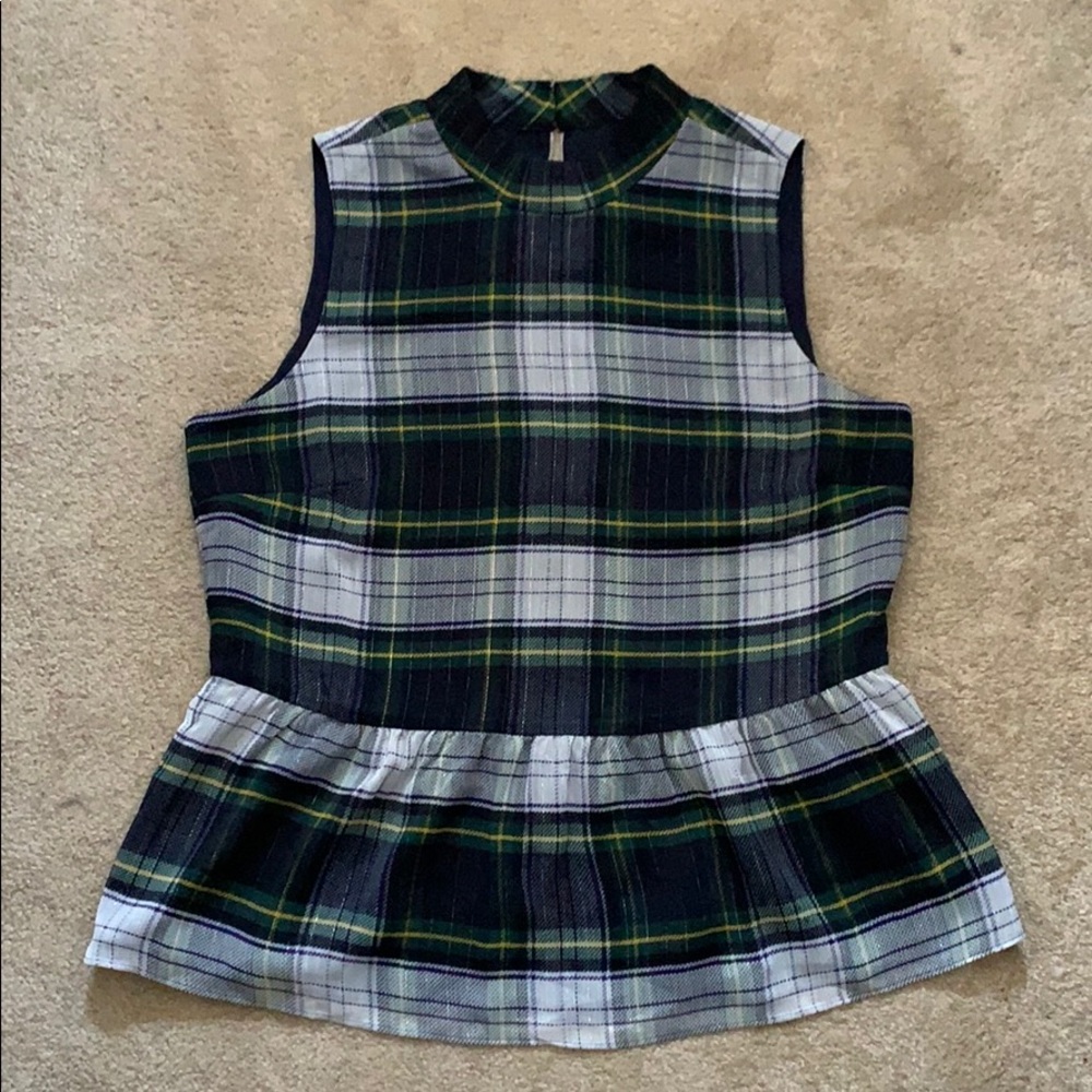 Plaid Peplum Top